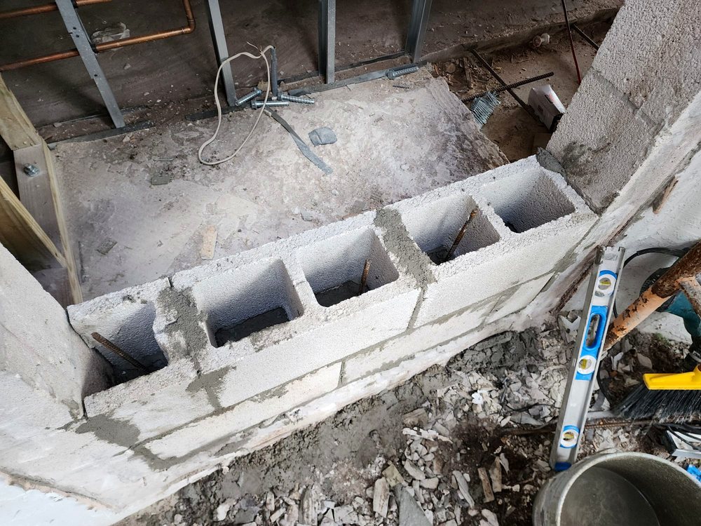 Masonry and tie-beam work
