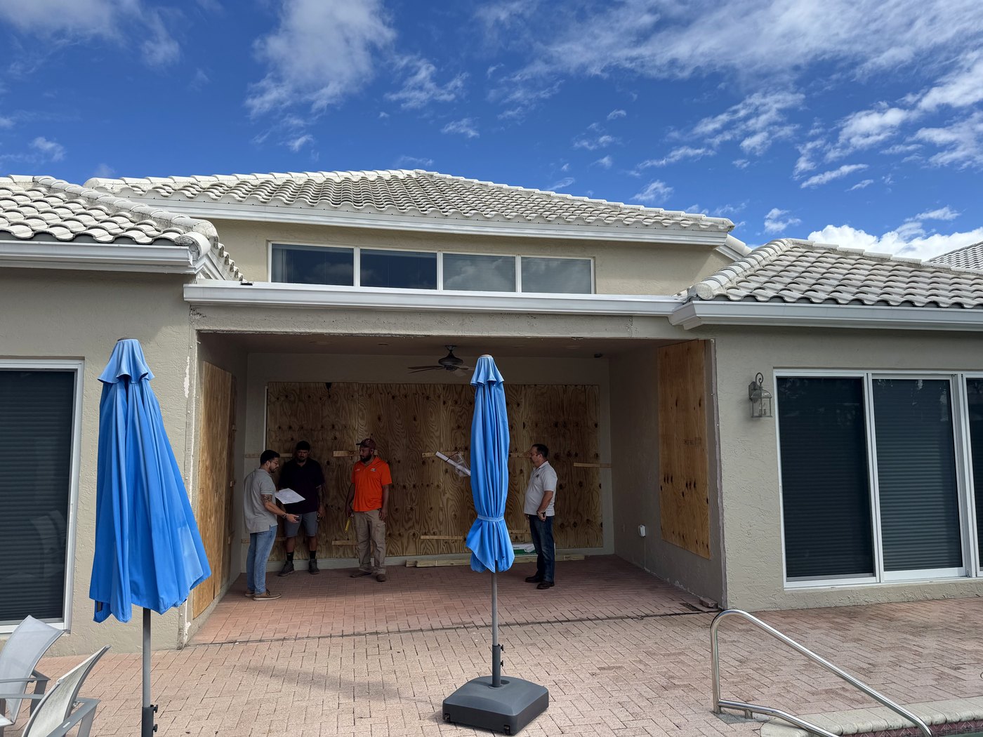 Open covered patio before enclosure